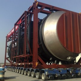 Wasserrohrkessel mit  Transport-/Montage- vorrichtung nach Fertigstellung im Werk Oschatz Nanjing (Quelle: Oschatz)